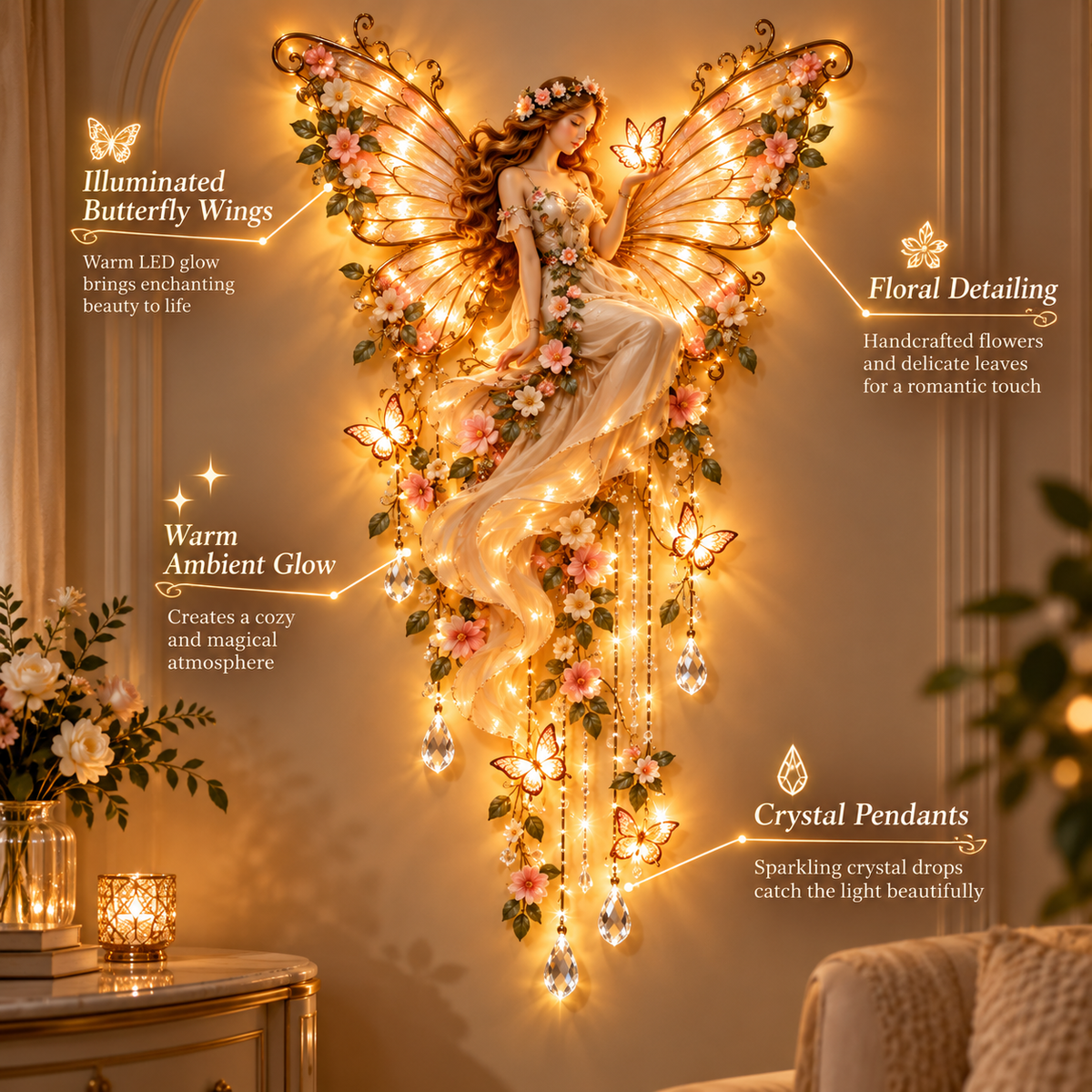 Limited-Time 60% OFF|🌙 Moonlit Goddess & Deer Glow™ – Magical Lighted Wall Art