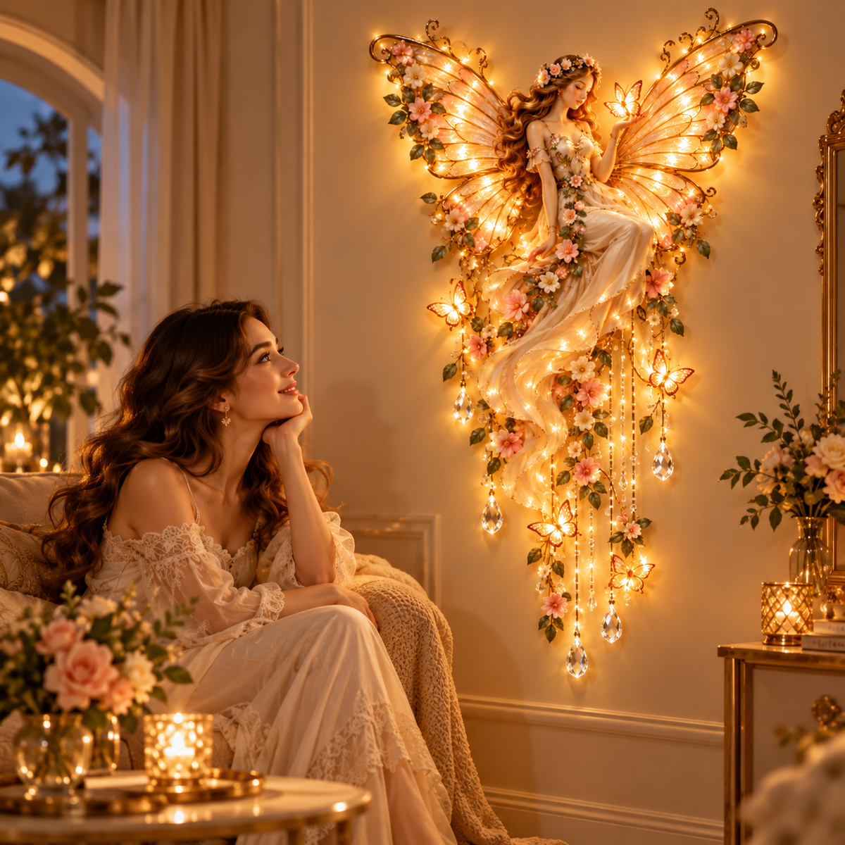 Limited-Time 60% OFF|🌙 Moonlit Goddess & Deer Glow™ – Magical Lighted Wall Art
