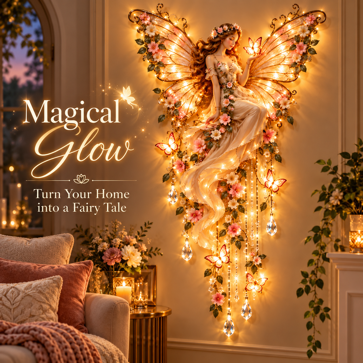 Limited-Time 60% OFF|🌙 Moonlit Goddess & Deer Glow™ – Magical Lighted Wall Art