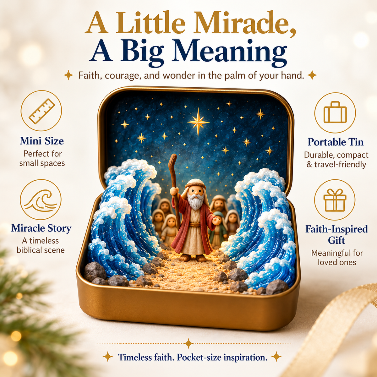 ✨ Pocket Bible Stories™ – 3D Mini Faith Keepsake Tin Collection | Meaningful Christian Gift