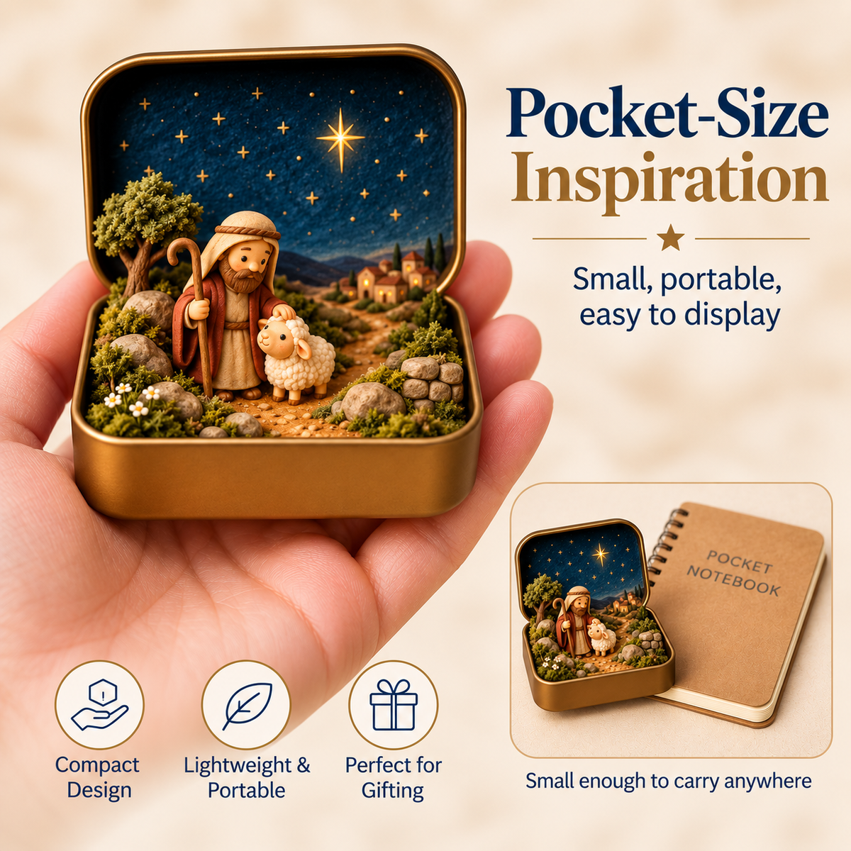 ✨ Pocket Bible Stories™ – 3D Mini Faith Keepsake Tin Collection | Meaningful Christian Gift