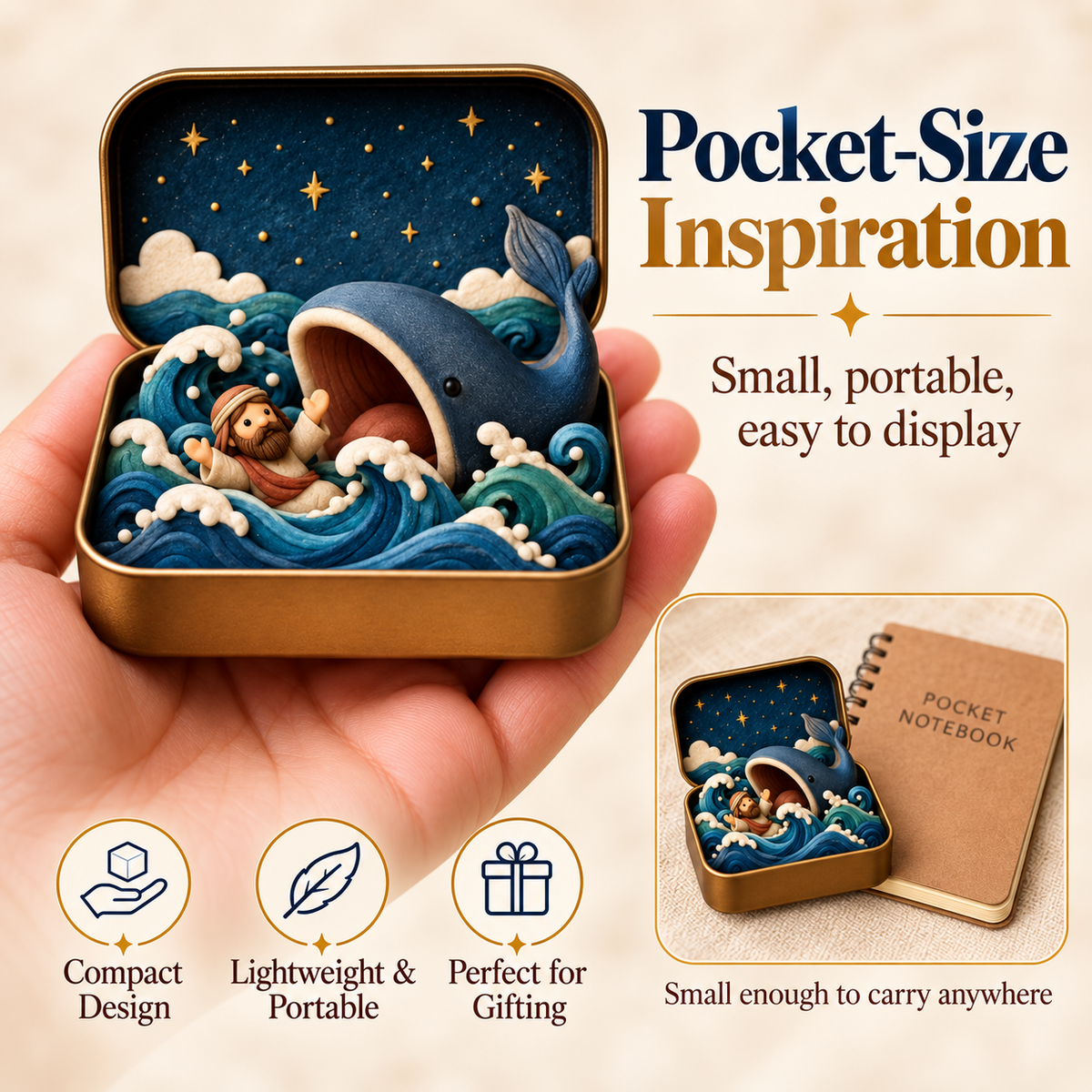 ✨ Pocket Bible Stories™ – 3D Mini Faith Keepsake Tin Collection | Meaningful Christian Gift