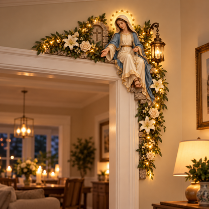 Blessed Mother Doorway Blessing™ – Lighted Marian Doorframe Corner Decor