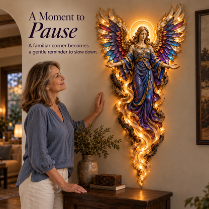 ✝️ LIMITED-TIME 50% OFF | Heavenly Radiance™ Lighted Angel Wall Sculpture – A Glowing Symbol of Faith, Grace & Protection ✨