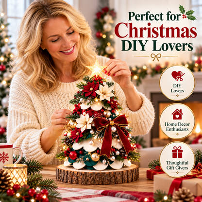 🎄 DIY Tabletop Christmas Tree Craft Kit – Handmade Holiday Decor & Meaningful Christmas Gift