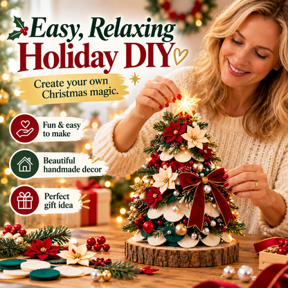 🎄 DIY Tabletop Christmas Tree Craft Kit – Handmade Holiday Decor & Meaningful Christmas Gift