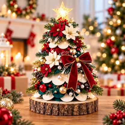 🎄 DIY Tabletop Christmas Tree Craft Kit – Handmade Holiday Decor & Meaningful Christmas Gift