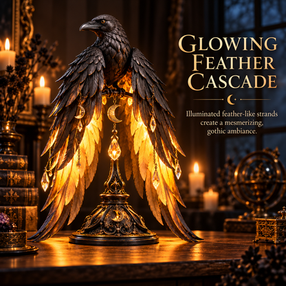 Ravenwing Nocturne™ – Illuminated Gothic Raven Table Lamp