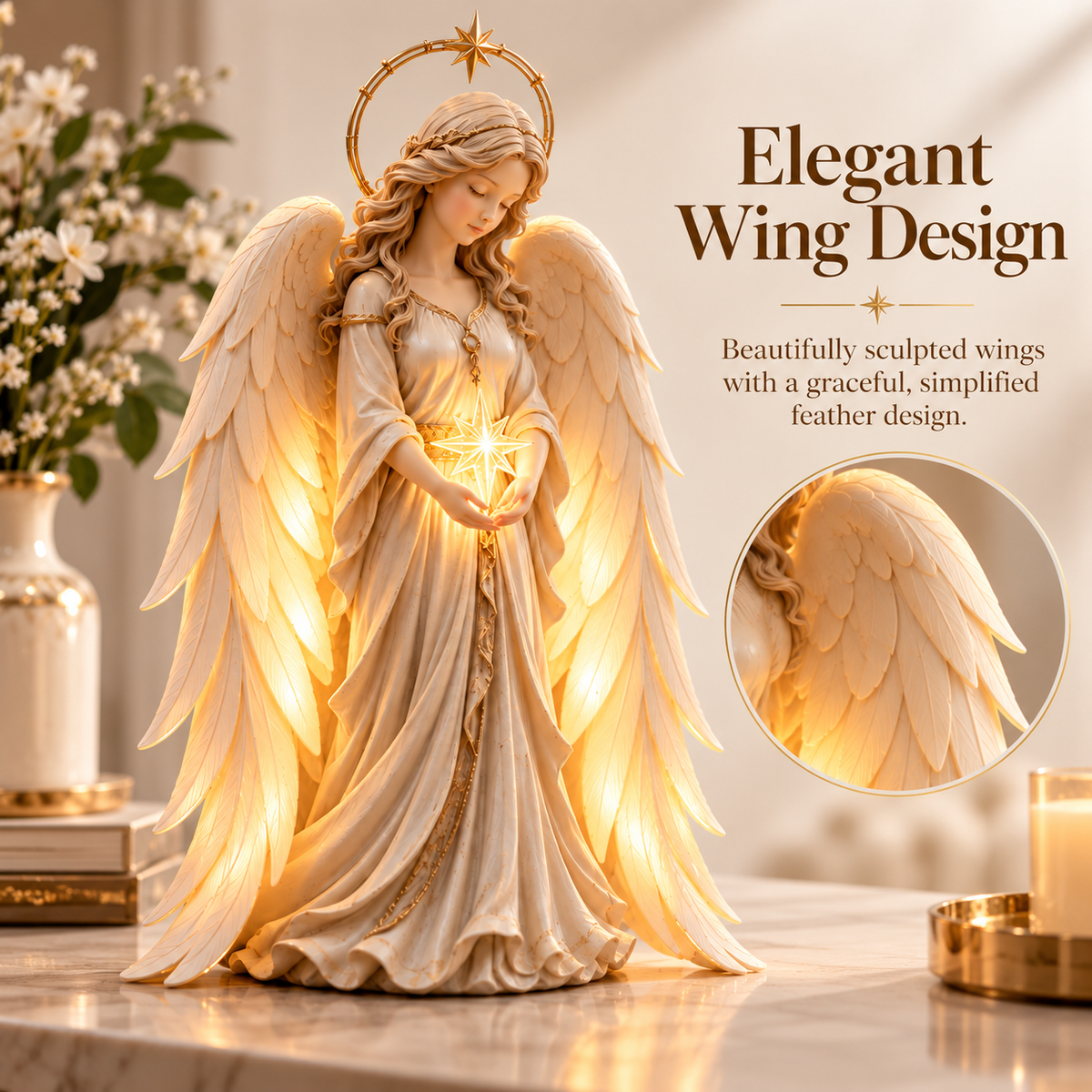 Gracefall Angel™ – Illuminated Guardian Angel Table Lamp