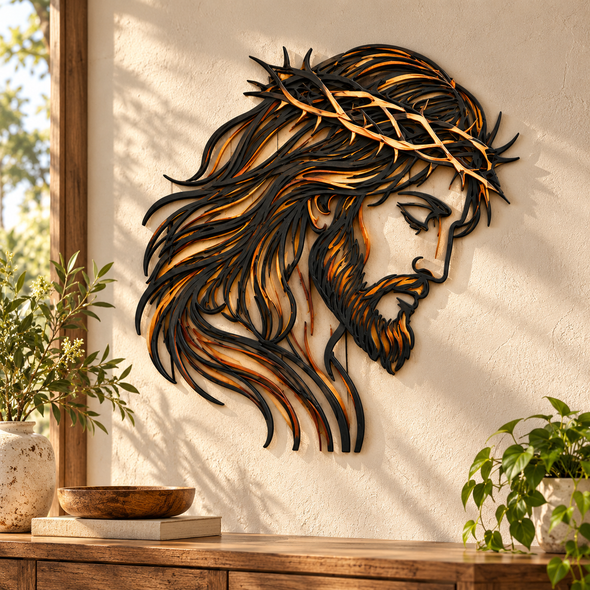 Crown of Grace Jesus Metal Wall Art