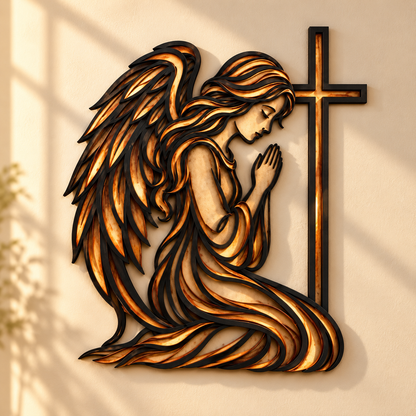Angel of Prayer™ – Praying Angel & Cross Faith Wall Decor