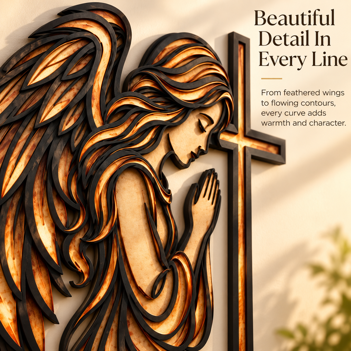 Angel of Prayer™ – Praying Angel & Cross Faith Wall Decor
