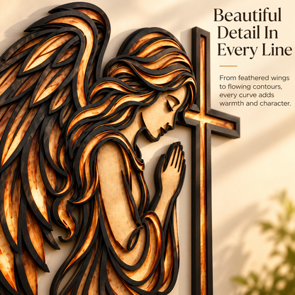 Angel of Prayer™ – Praying Angel & Cross Faith Wall Decor
