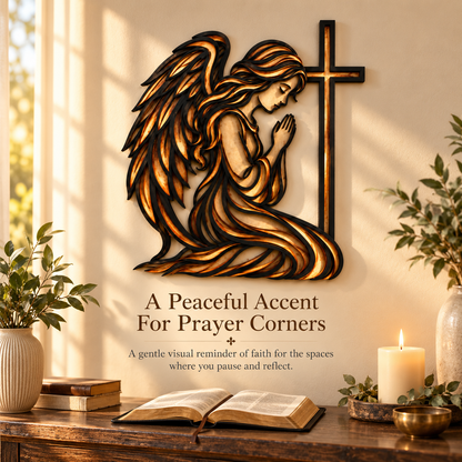 Angel of Prayer™ – Praying Angel & Cross Faith Wall Decor