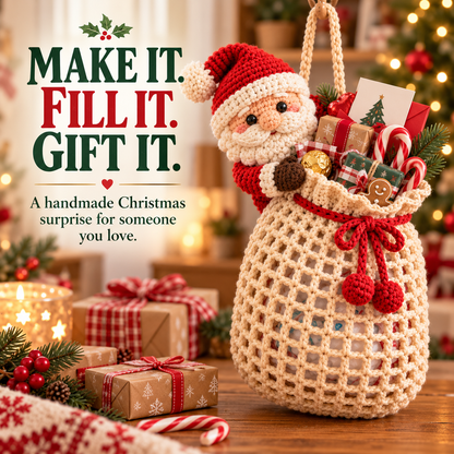 Santa’s Little Gift Sack™ – Crochet DIY Christmas Surprise Holder