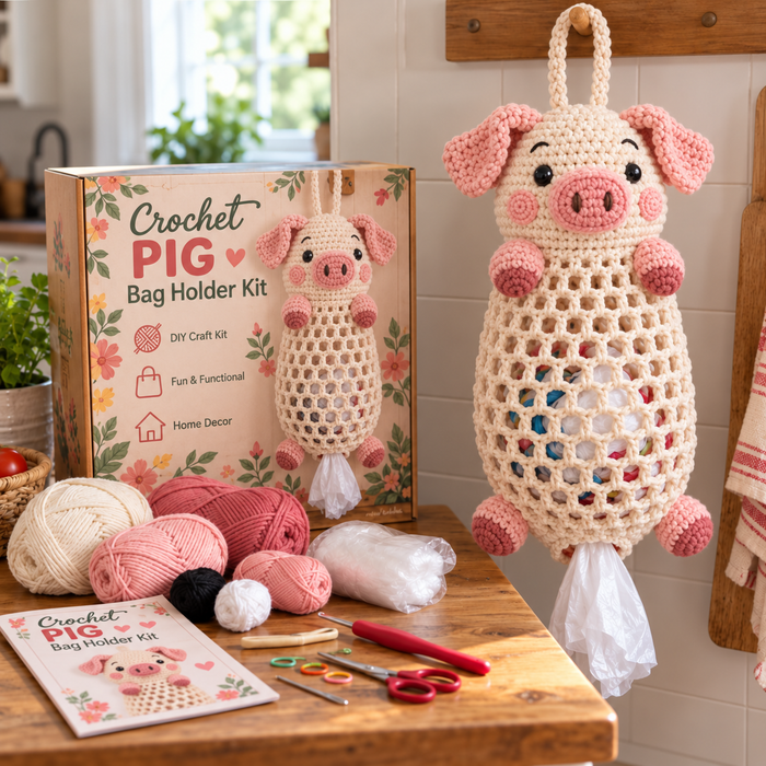 Crochet Pig Bag Holder DIY Kit