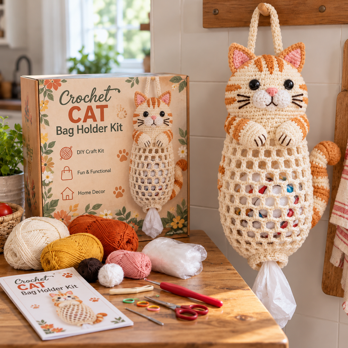 Crochet Cat Bag Holder DIY Kit