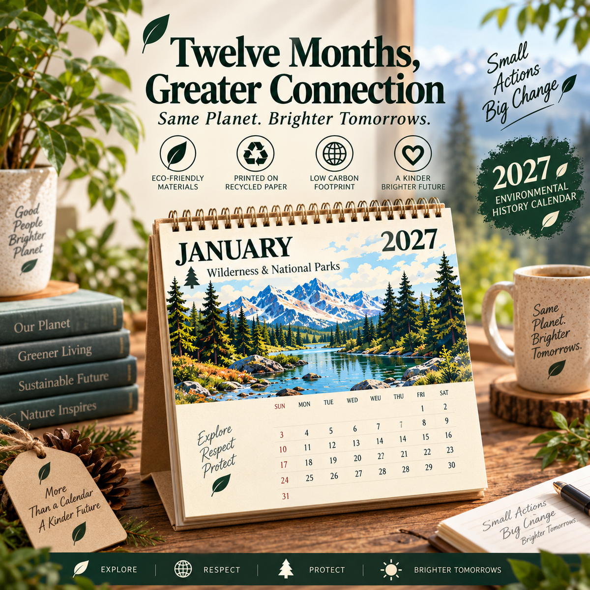 🌎2027 Environmental  Commemorative Calendar – 12 Months of Nature, One Planet to Protect