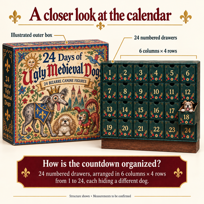 🐶 24 Days of Ugly Medieval Dogs™ Hilariously Weird Dog Advent Calendar 2026