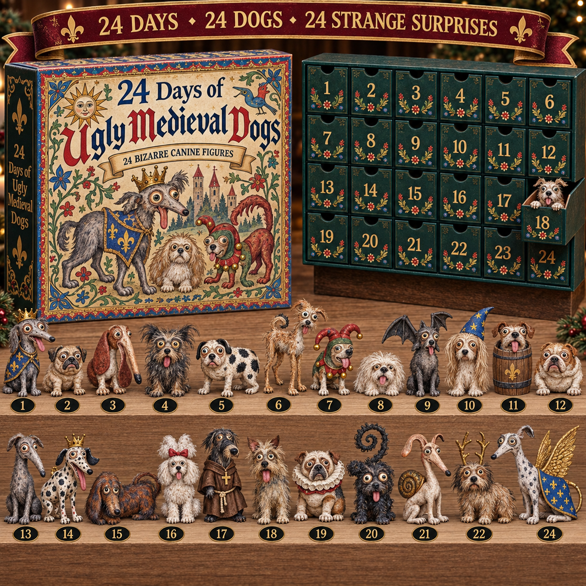 🐶 24 Days of Ugly Medieval Dogs™ Hilariously Weird Dog Advent Calendar 2026