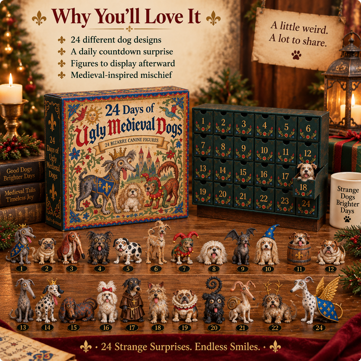 🐶 24 Days of Ugly Medieval Dogs™ Hilariously Weird Dog Advent Calendar 2026
