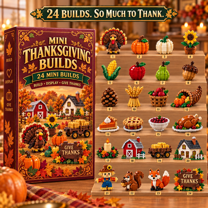 🦃 Build a Little Gratitude — 24 Mini Thanksgiving Builds Gift Set 🎁