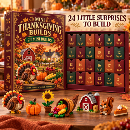 🦃 Build a Little Gratitude — 24 Mini Thanksgiving Builds Gift Set 🎁