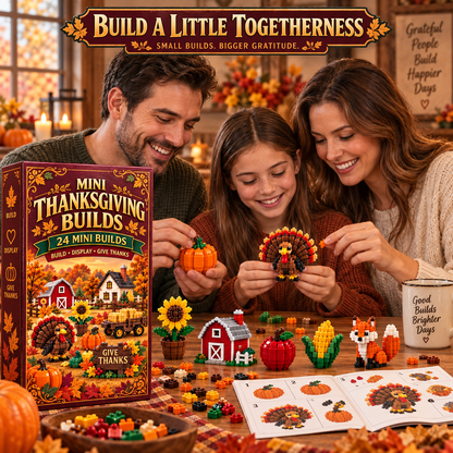 🦃 Build a Little Gratitude — 24 Mini Thanksgiving Builds Gift Set 🎁