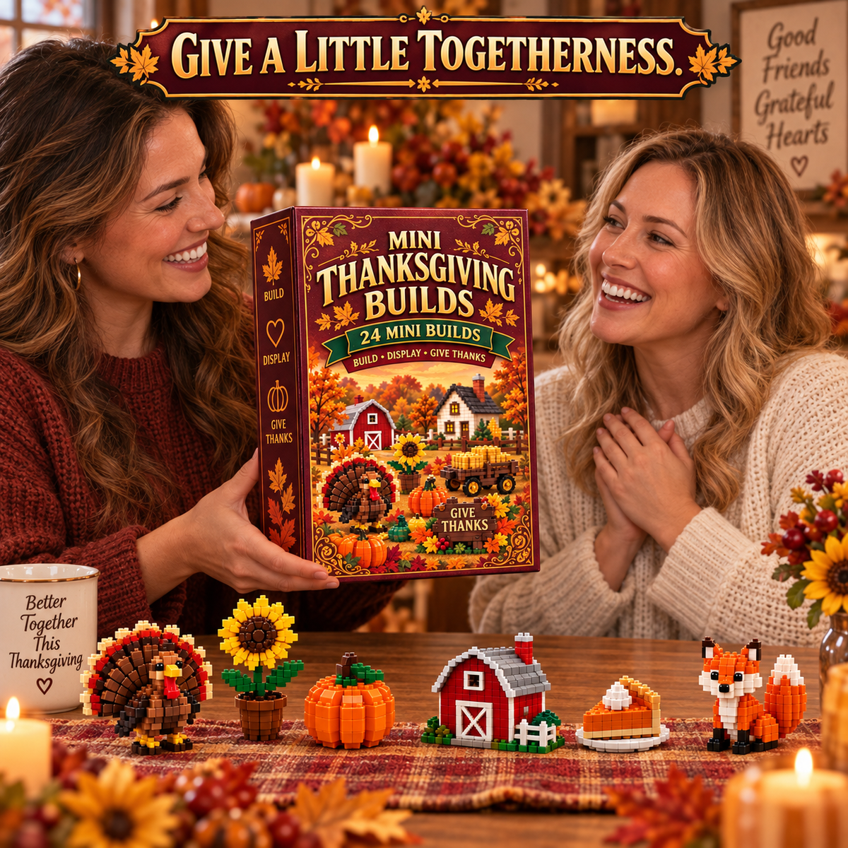 Open Thanksgiving gift box showing 24 numbered compartments