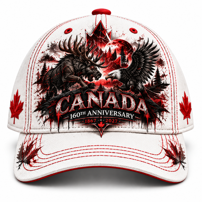 🔥 FINAL 50% OFF SALE – Canada 160th Anniversary Dark Wildlife Cap 1867–2027 Commemorative Hat