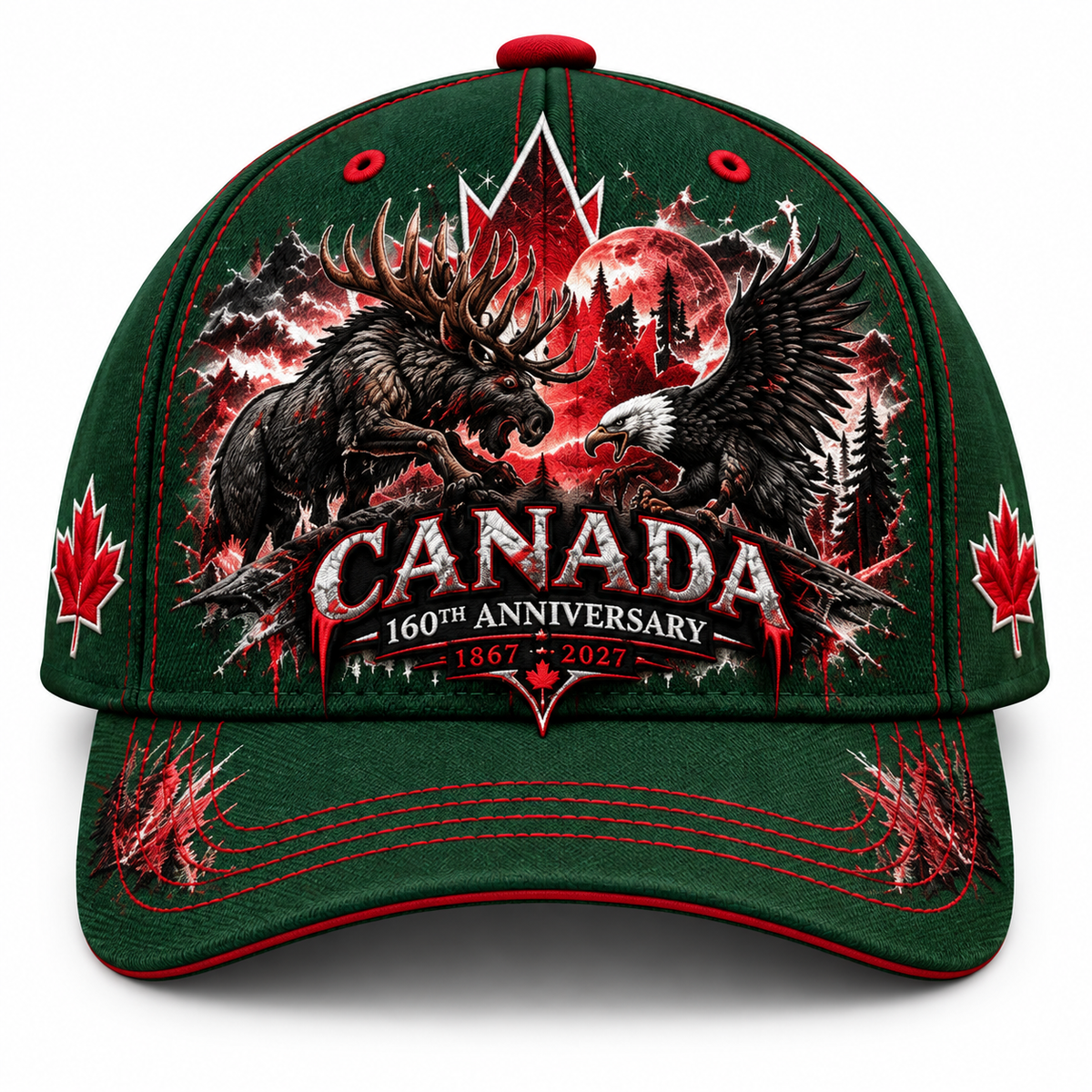 🔥 FINAL 50% OFF SALE – Canada 160th Anniversary Dark Wildlife Cap 1867–2027 Commemorative Hat