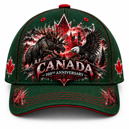 🔥 FINAL 50% OFF SALE – Canada 160th Anniversary Dark Wildlife Cap 1867–2027 Commemorative Hat