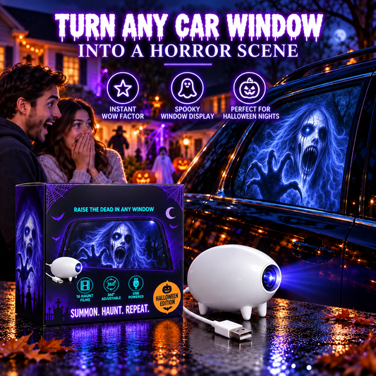 🎃 Halloween Window Projector 👻 16 Spooky Films USB Powered Holiday Decor