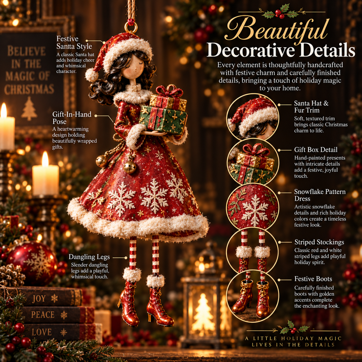 🎄Christmas Lady™ – Whimsical Hanging Holiday Ornament Collection