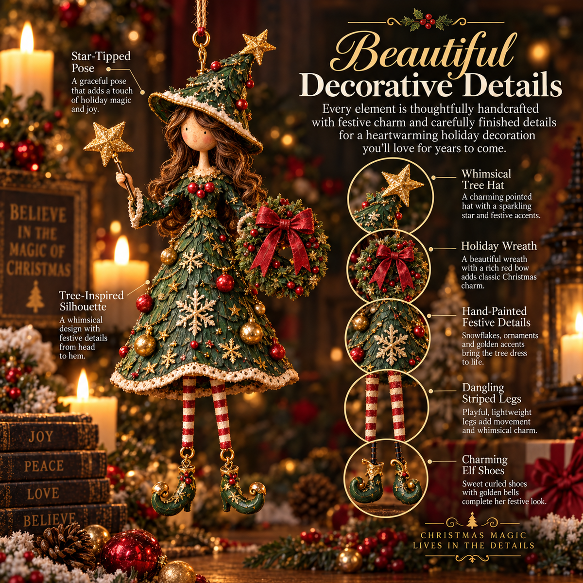 🎄Christmas Lady™ – Whimsical Hanging Holiday Ornament Collection