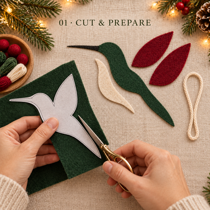 🎄 Limited-Time Christmas Sale | Festive Felt Ornament DIY Kits – Hummingbird, Santa, Snowman & Reindeer | Buy More, Save More!