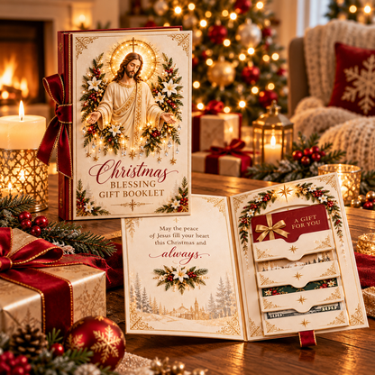 🎁 Blessings Unfold™ – Pull & Reveal Christmas Gift Card Book