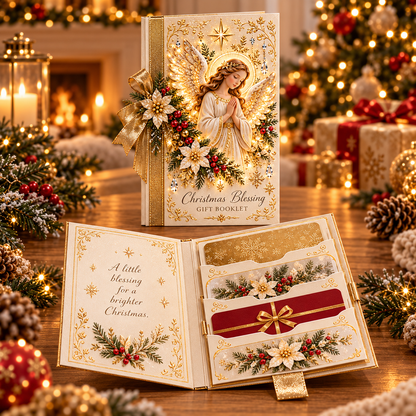 🎁 Blessings Unfold™ – Pull & Reveal Christmas Gift Card Book