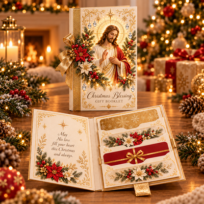 🎁 Blessings Unfold™ – Pull & Reveal Christmas Gift Card Book