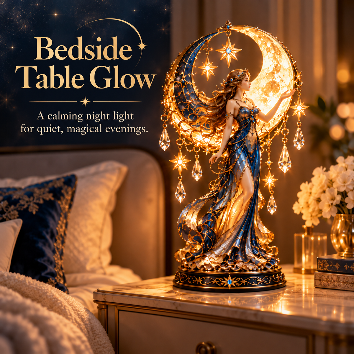 Moon Goddess bedside table lamp