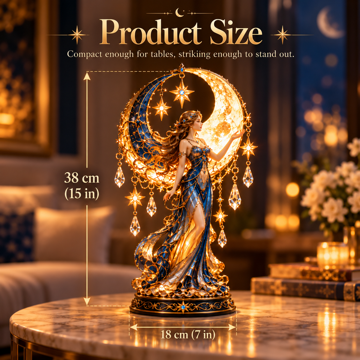 Moon Goddess Glow product dimensions