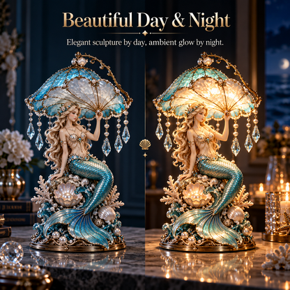 Pearl Tide Mermaid™ – Enchanted Seashell Crystal Lamp