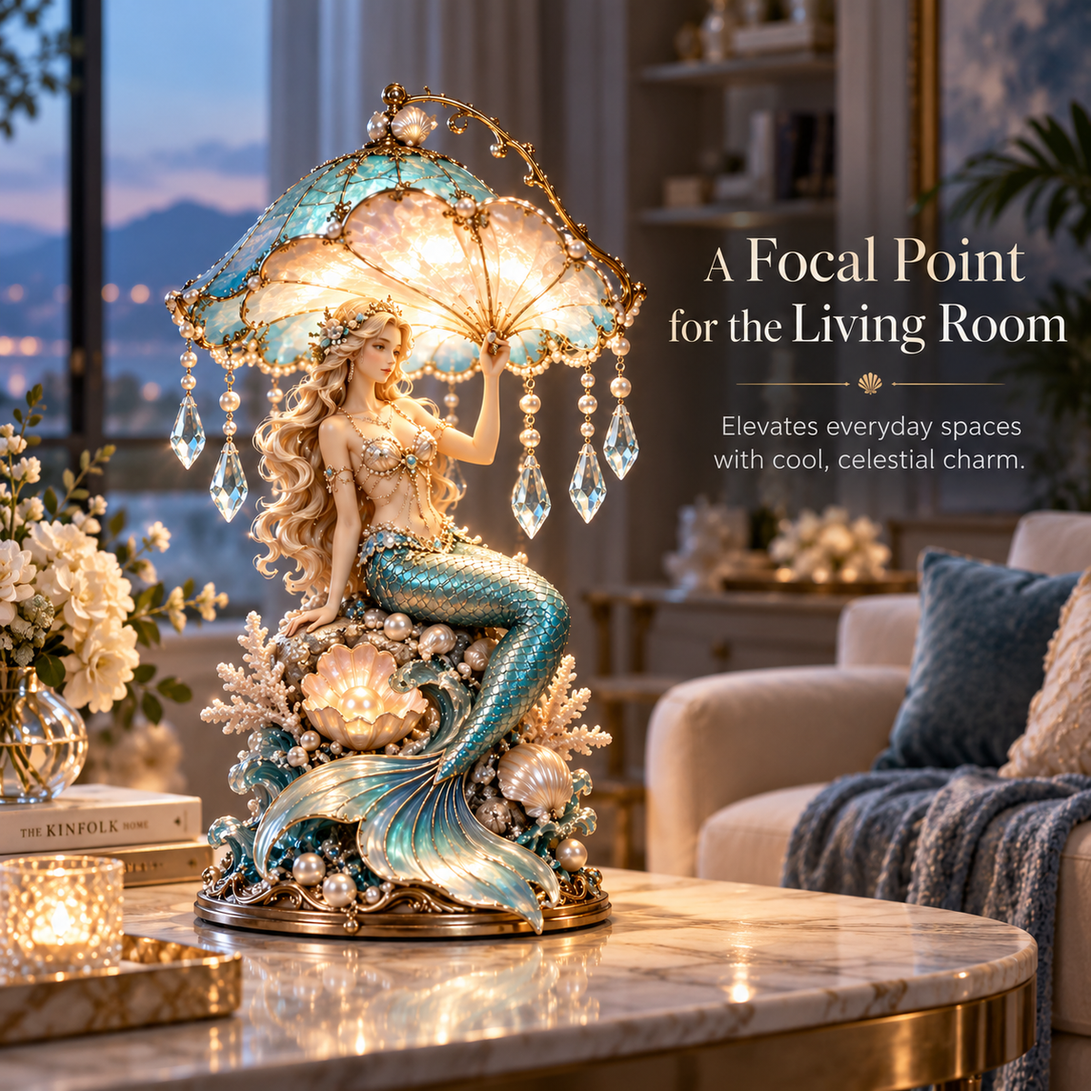 Pearl Tide Mermaid living room decor