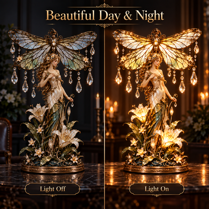 Dragonfly Garden Lady™ – Enchanted Crystal Wing Table Lamp