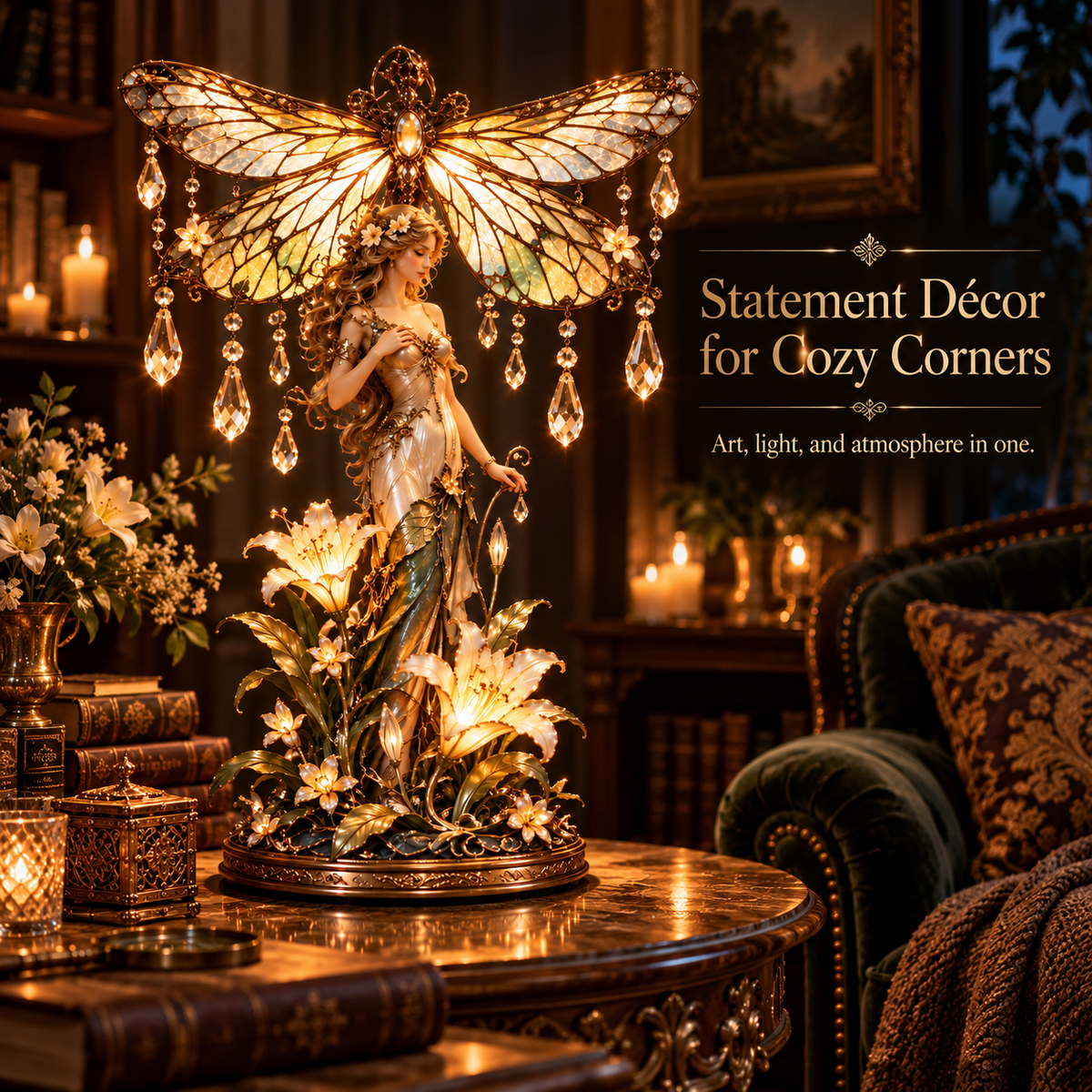 Dragonfly Garden Lady living room