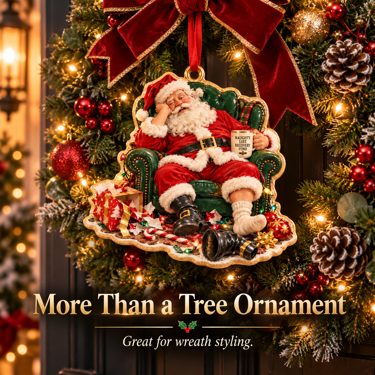 Christmas Hangover ornament wreath decoration