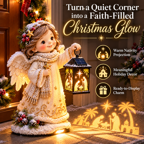 ✨ Bethlehem Angel™ – Lighted Nativity Projection Lantern | Christmas Angel Figurine & Faith-Inspired Holiday Decor ✝️