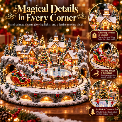 🎅 Santa’s Christmas Eve Sleigh Village – Animated Holiday Scene