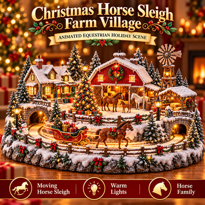 🐎 Christmas Horse Sleigh Farm Village – Animated Holiday Scene