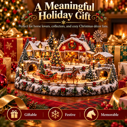 🐎 Christmas Horse Sleigh Farm Village – Animated Holiday Scene